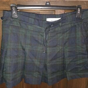 Hollister Green and Black Plaid Skirt